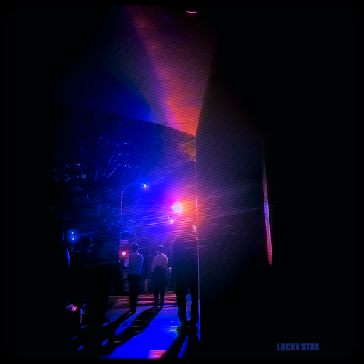 A synthesized image of office workers standing inside an office in eerie lighting.