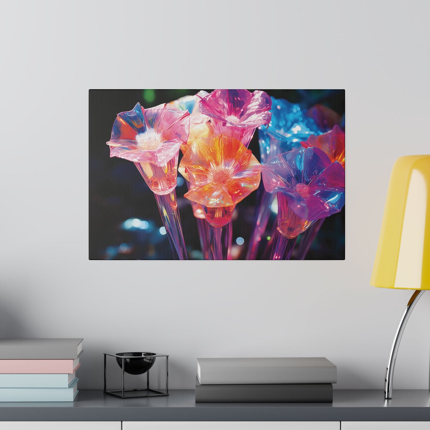 Prismatic Blossoms Wrapped Canvas