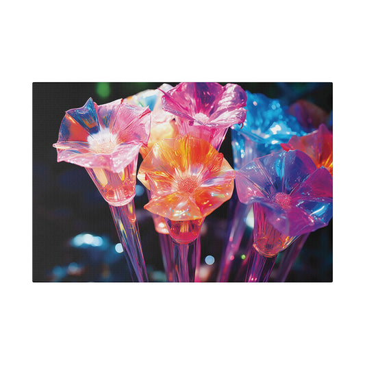 Prismatic Blossoms Wrapped Canvas